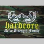 Hardcore - Pride, Strength, Family   nočný " ruský " maskáč-Nightcamo SPLINTER, pánske tričko 100%bavlna